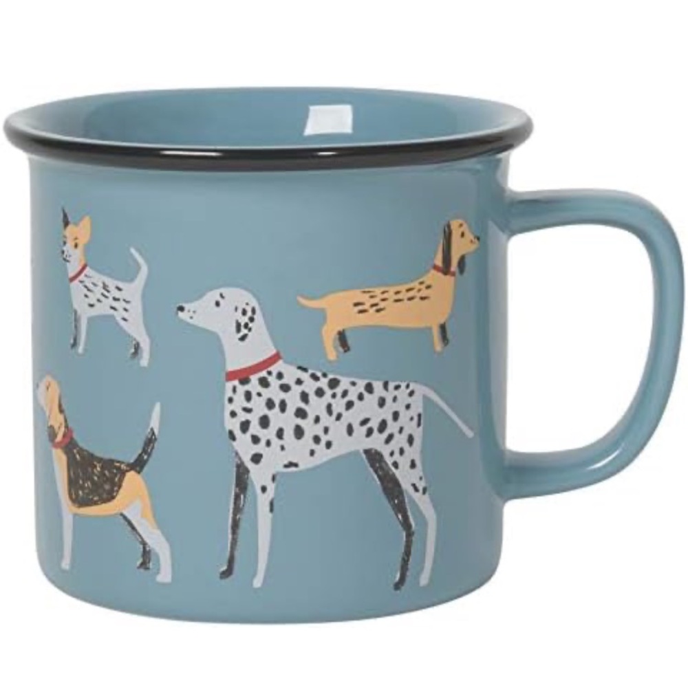 Cute Blue Ceramic Dog Mug